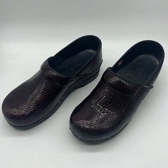 SANITA The Original Danish Clogs Burgundy Croc Embossed Leather EU Size … - Picture 11 of 11